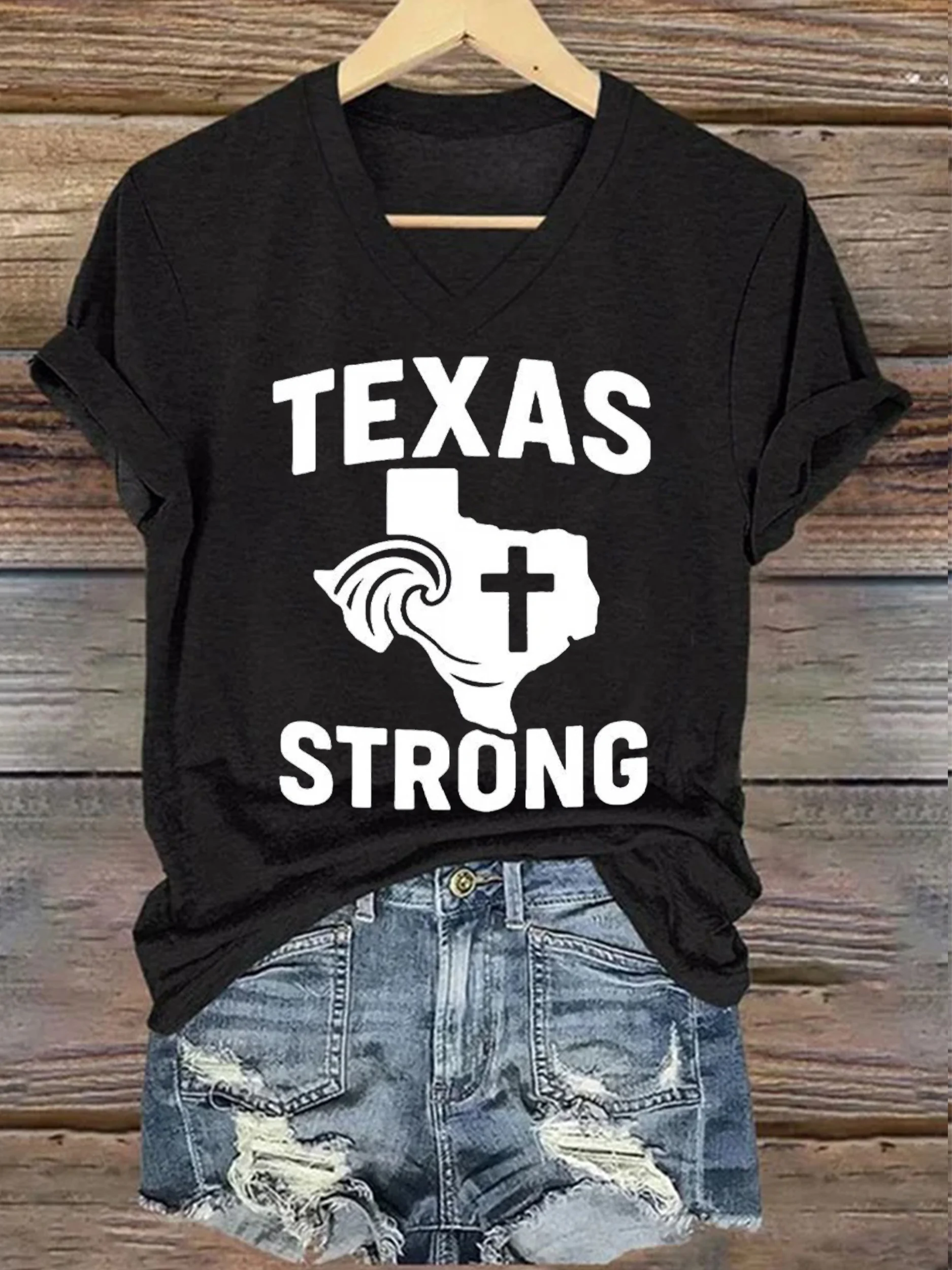 Women's Texas Strong Printed Short-Sleeved T-Shirt