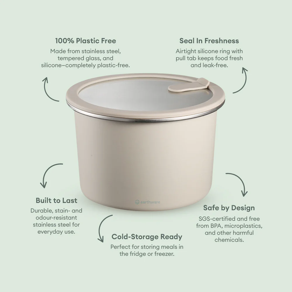Stainless Steel Food Storage Container - Circle (2300ml)