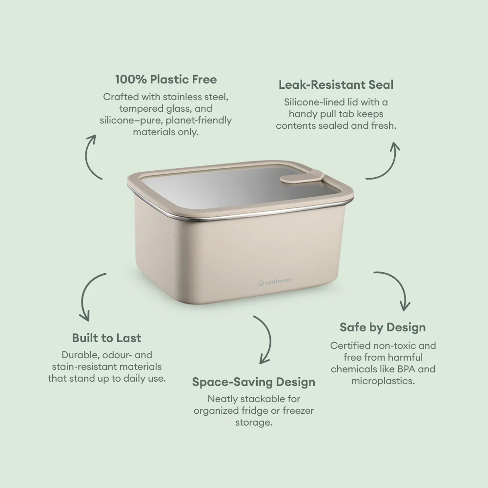 Stainless Steel Food Storage Container - Rectangle (600ml)