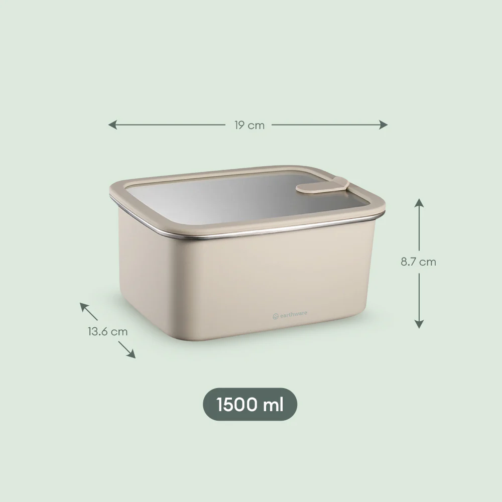 Stainless Steel Food Storage Container - Rectangle (1500ml)
