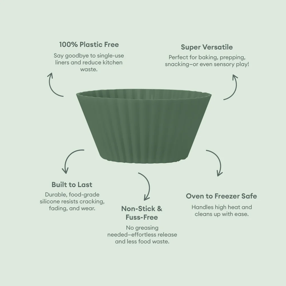 No-Tox Silicone Muffin & Cupcake Moulds - 12 Piece Set