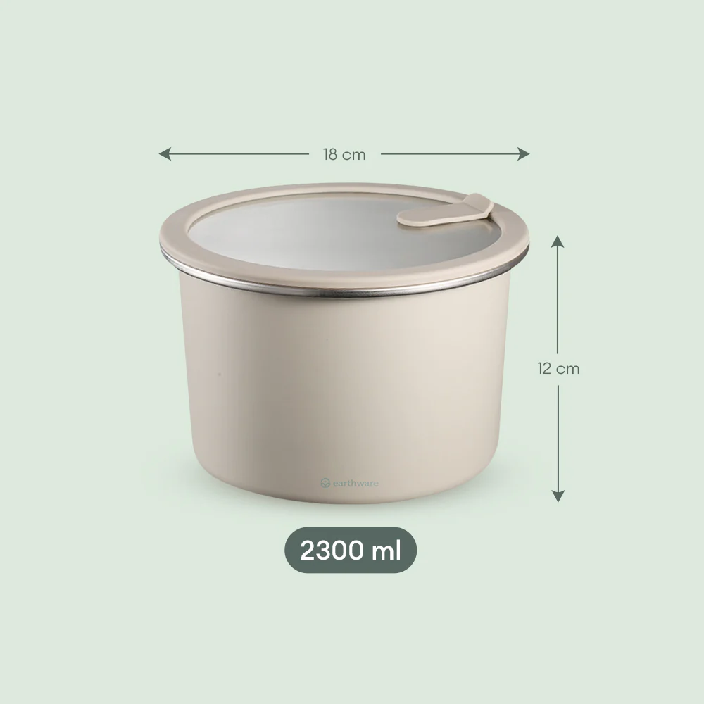 Stainless Steel Food Storage Container - Circle (2300ml)