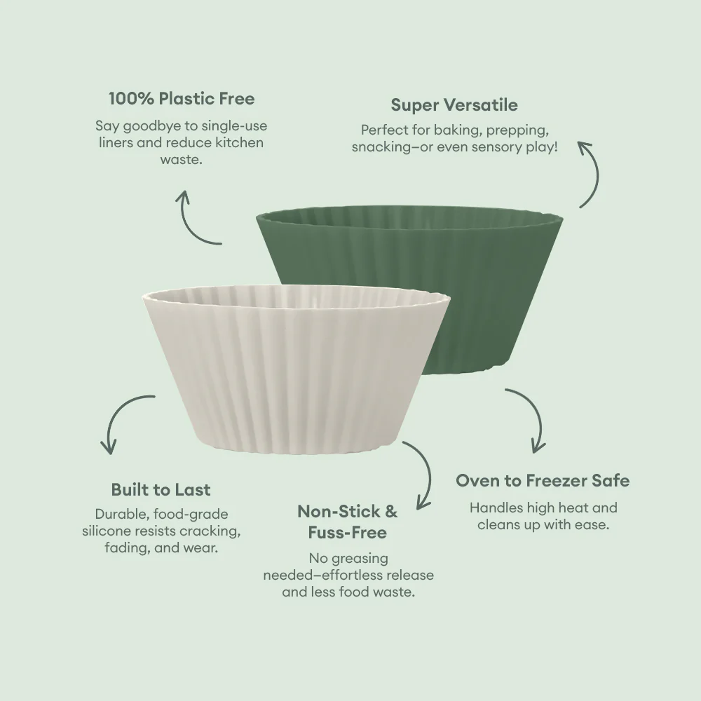 No-Tox Silicone Muffin & Cupcake Moulds - 12 Piece Set