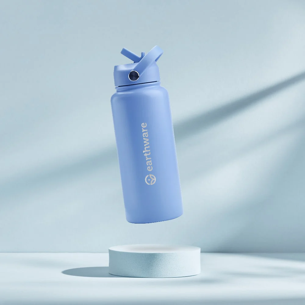 Earth Bottle Premium Insulated Water Bottle with 2 x Caps - Blue (1L)