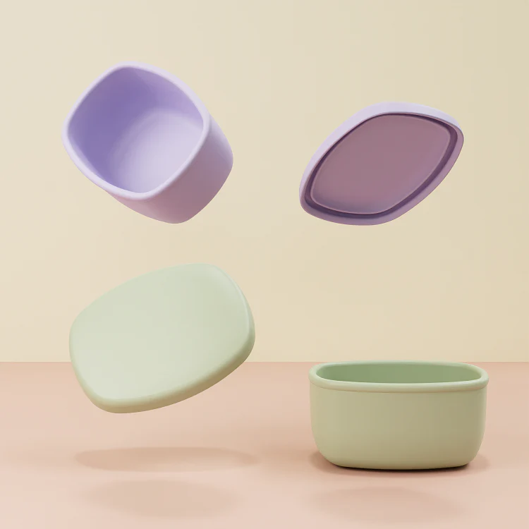 No-Tox Silicone Snack Box - 2 Pack - Pink (200ml + 350ml)