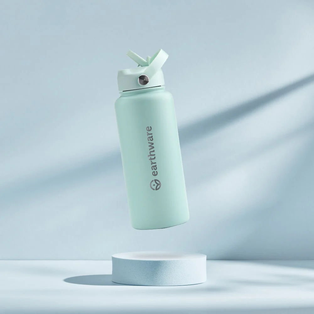 Earth Bottle Premium Insulated Water Bottle with 2 x Caps - Mint (1L)