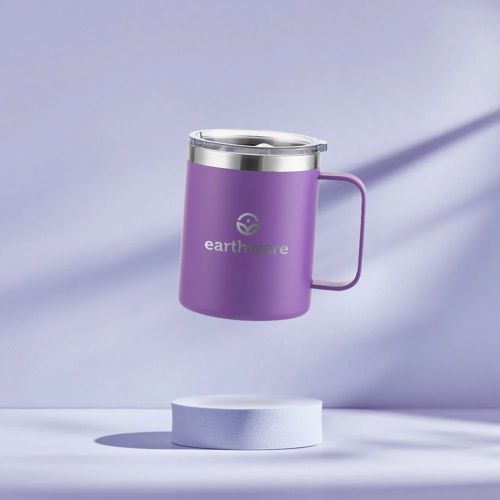 Earth Camp Mug Premium Insulated Travel Cup - Purple (355ml)