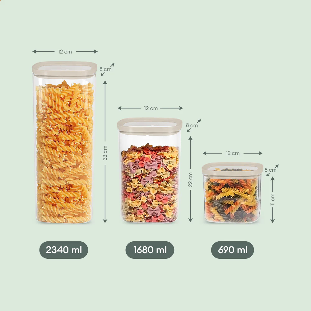 Cube Glass Pantry Storage Jars - Starter Set