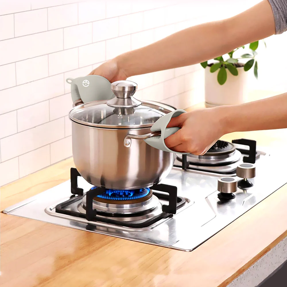 No-Tox Silicone Oven Mitt Set - Gray