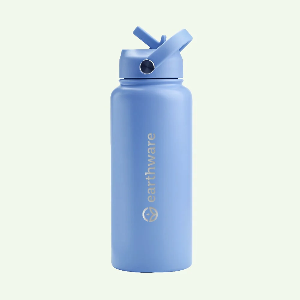 Earth Bottle Premium Insulated Water Bottle with 2 x Caps - Blue (1L)