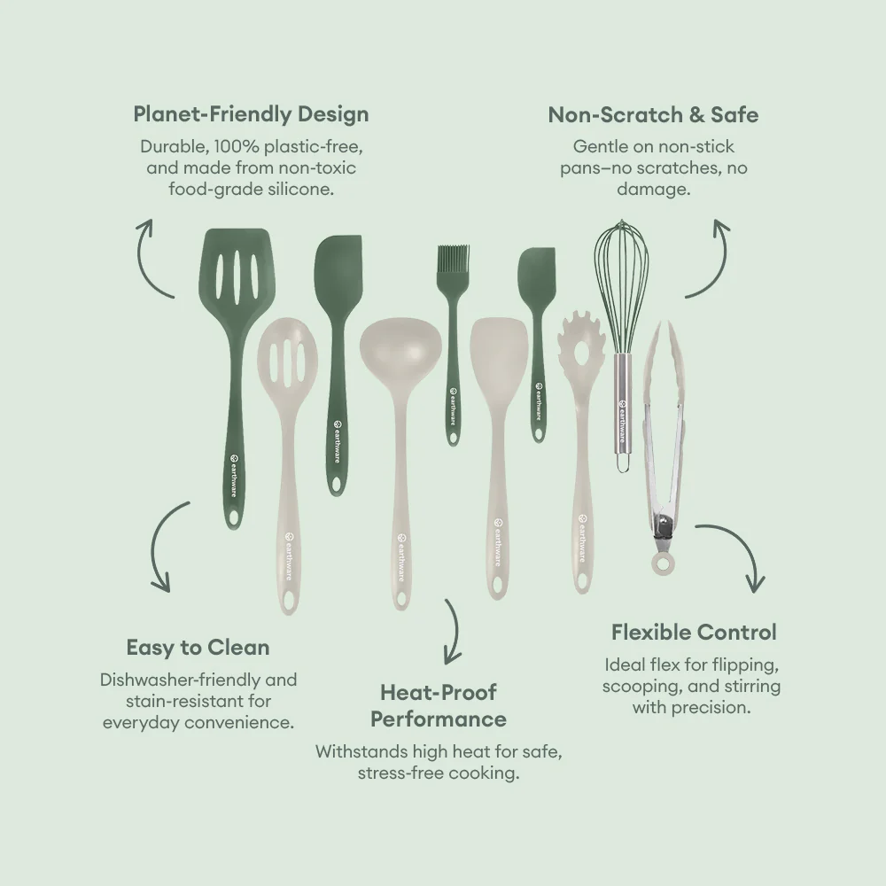 No-Tox Silicone Kitchen Utensils Set - Complete Set