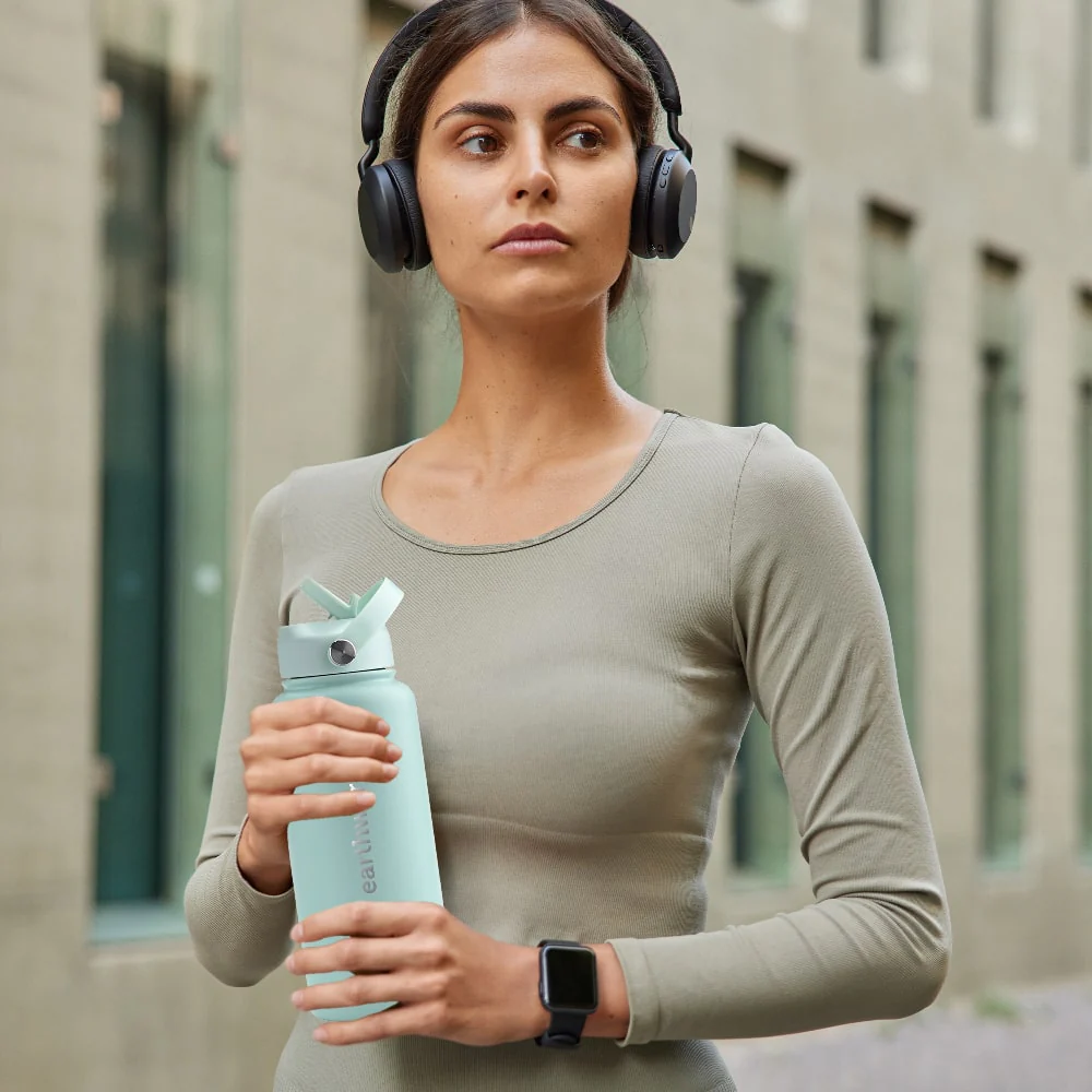 Earth Bottle Premium Insulated Water Bottle with 2 x Caps - Mint (1L)