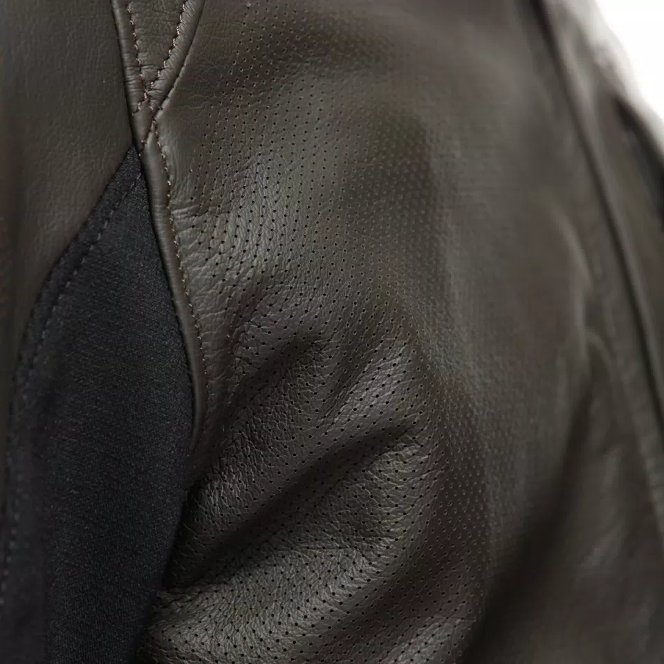 ISTRICE - MEN'S MOTORCYCLE PERFORATED LEATHER JACKET