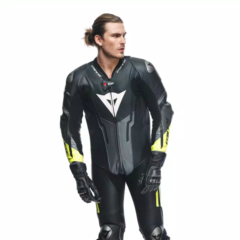 MISANO 3 D-AIR® - MEN'S 1-PIECE MOTORCYCLE PERFORATED LEATHER SUIT WITH AIRBAG