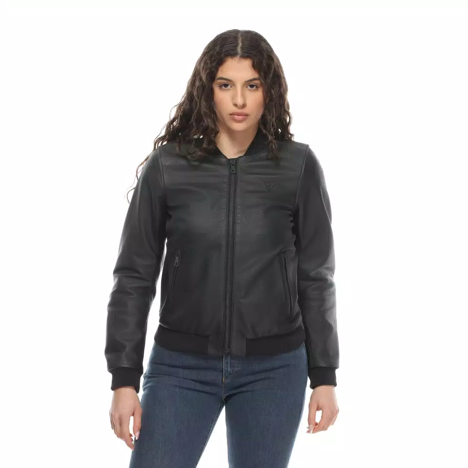 ACCENTO - WOMEN'S MOTORCYCLE PERFORATED LEATHER JACKET