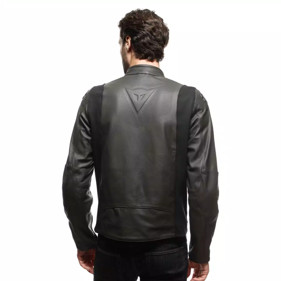 ISTRICE - MEN'S MOTORCYCLE PERFORATED LEATHER JACKET