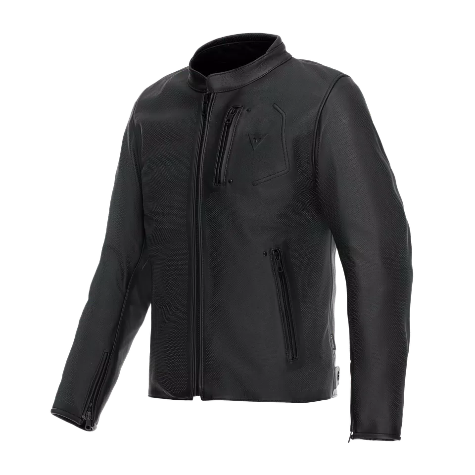 FULCRO QDF - MEN PERFORATED LEATHER MOTORCYCLE JACKET