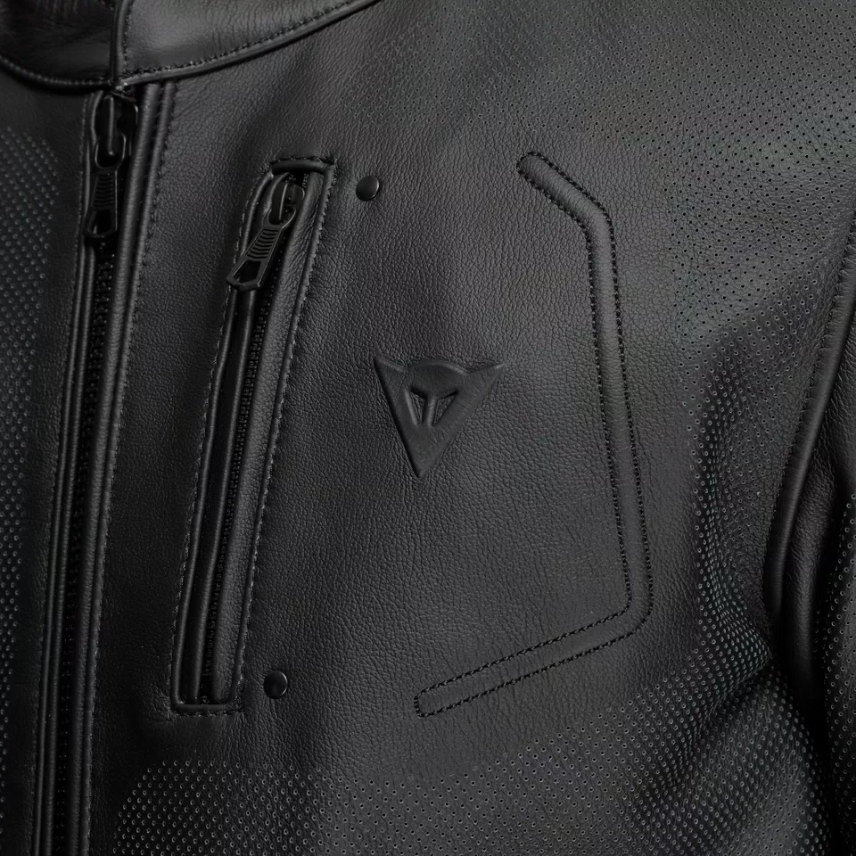 FULCRO QDF - MEN PERFORATED LEATHER MOTORCYCLE JACKET