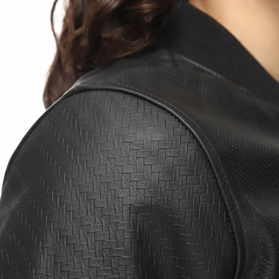 ACCENTO - WOMEN'S MOTORCYCLE PERFORATED LEATHER JACKET