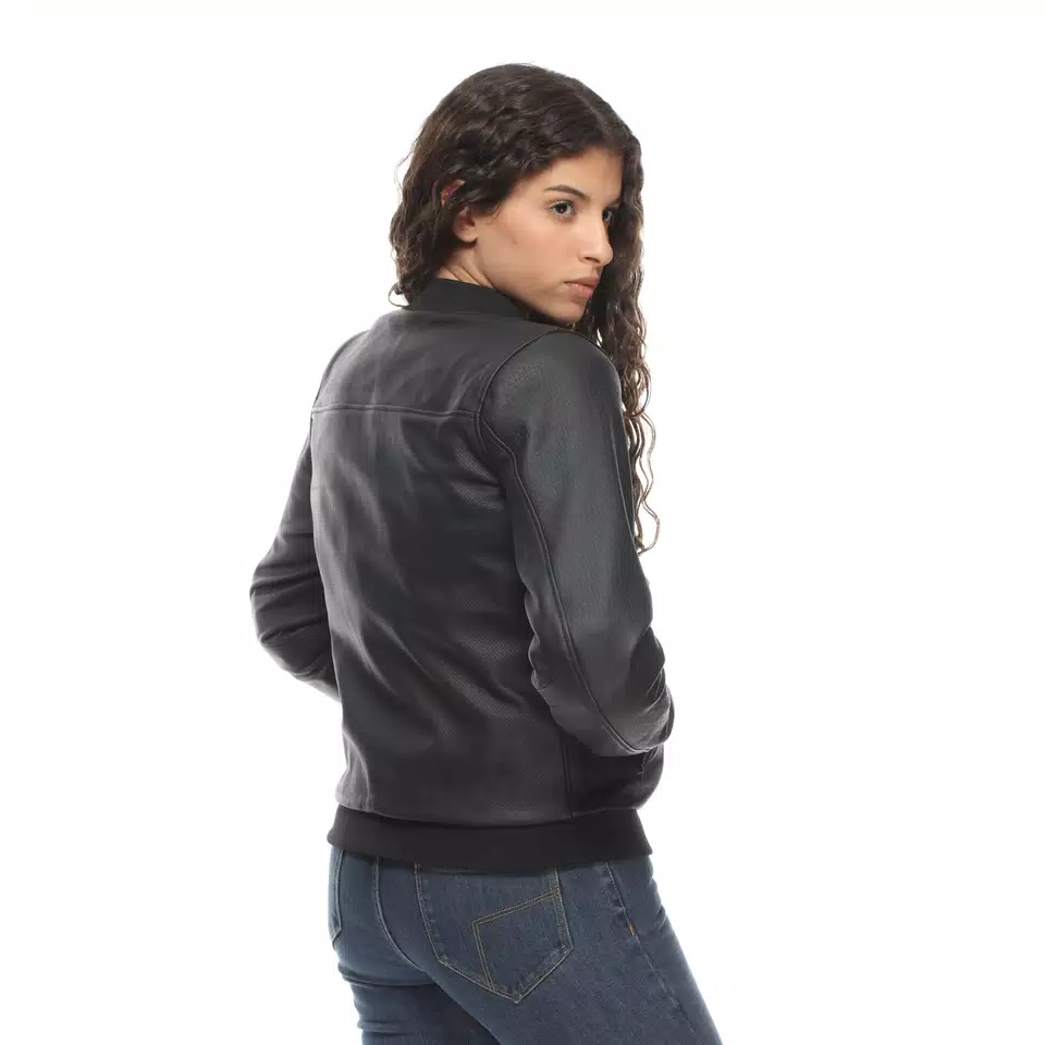 ACCENTO - WOMEN'S MOTORCYCLE PERFORATED LEATHER JACKET