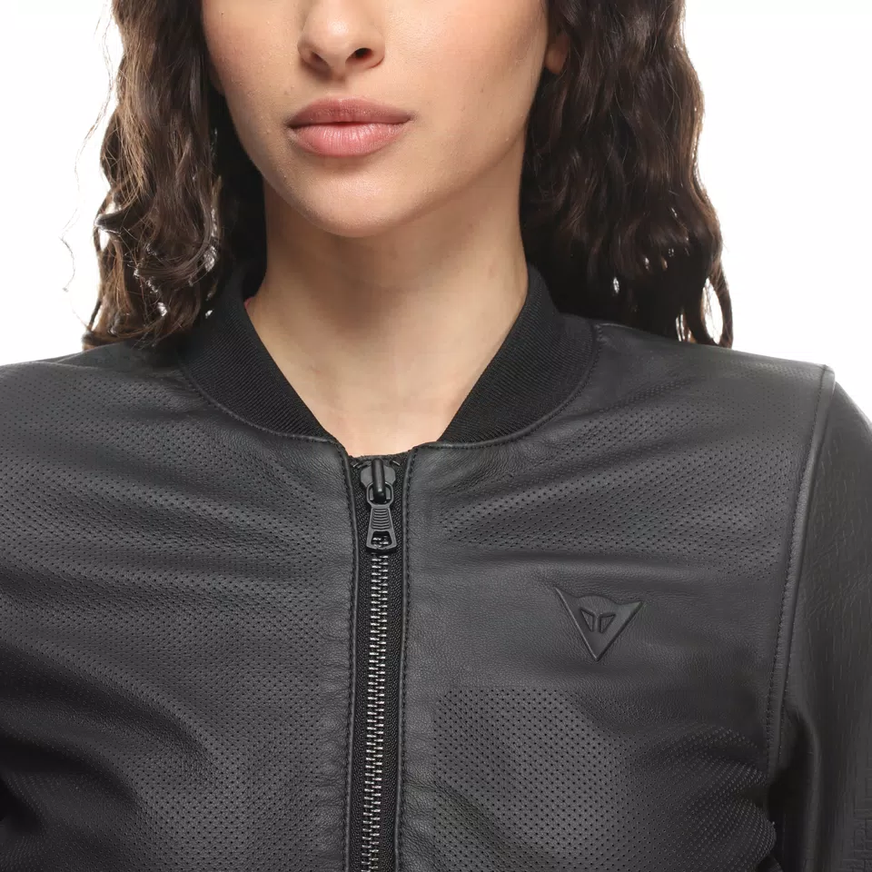 ACCENTO - WOMEN'S MOTORCYCLE PERFORATED LEATHER JACKET