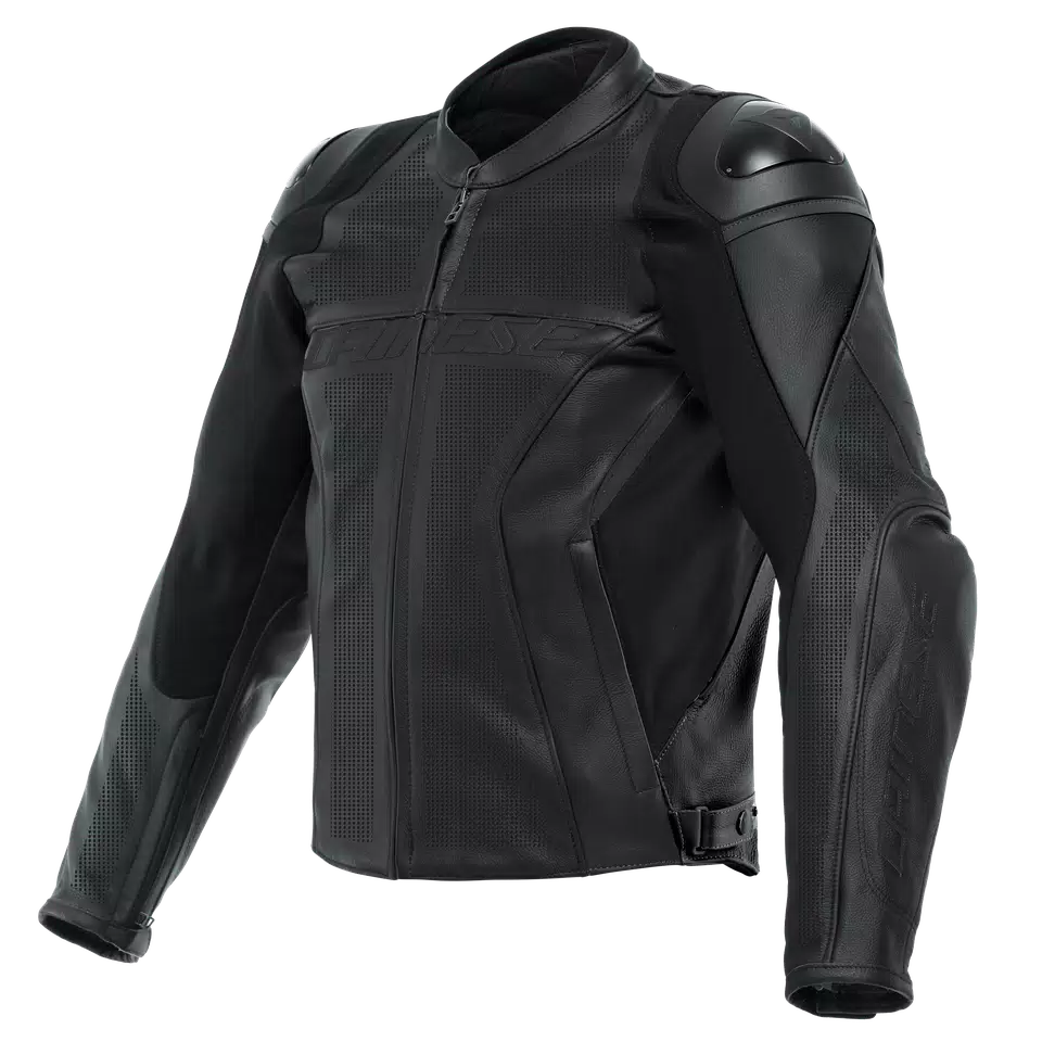 RACING 4 - MEN PERFORATED LEATHER MOTORCYCLE JACKET SHORT/TALL FIT (S/T)