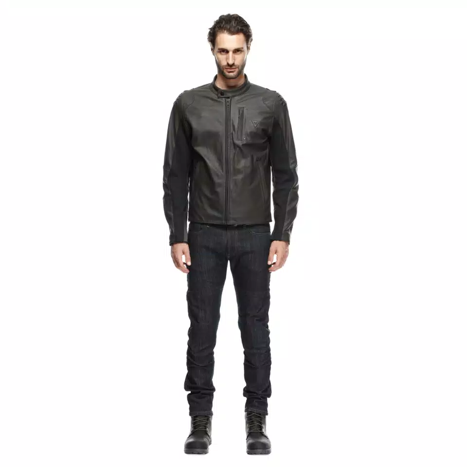 ISTRICE - MEN'S MOTORCYCLE PERFORATED LEATHER JACKET