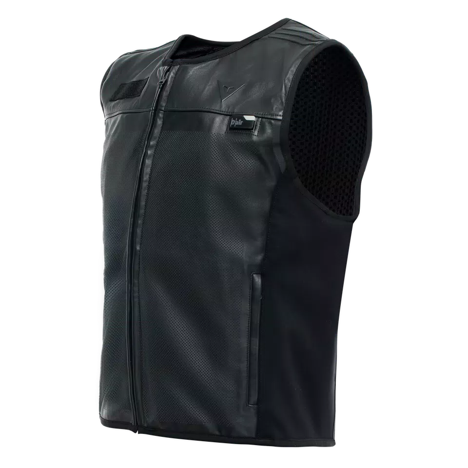 SMART JACKET LEATHER - MEN'S MOTORCYCLE LEATHER VEST WITH INTEGRATED AIRBAG