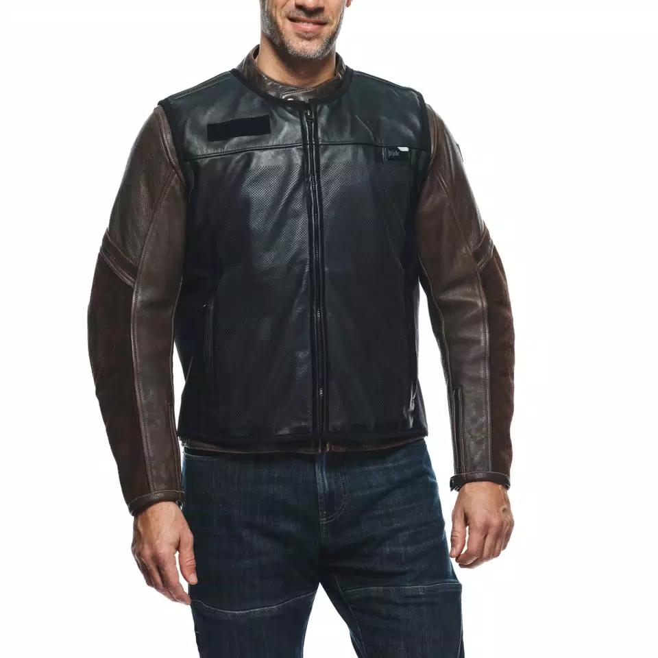 SMART JACKET LEATHER - MEN'S MOTORCYCLE LEATHER VEST WITH INTEGRATED AIRBAG