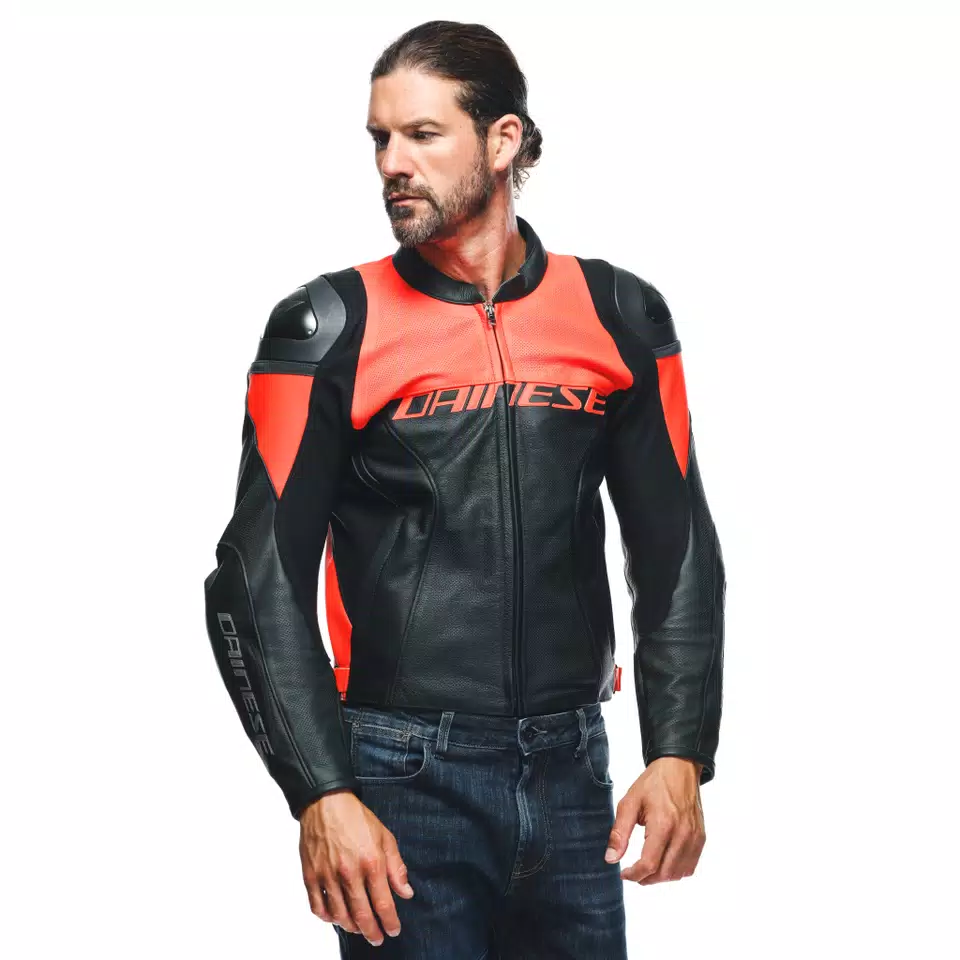 RACING 4 - MEN'S MOTORCYCLE PERFORATED LEATHER JACKET
