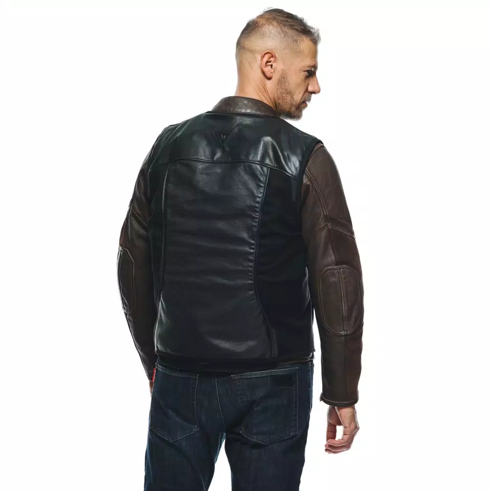 SMART JACKET LEATHER - MEN'S MOTORCYCLE LEATHER VEST WITH INTEGRATED AIRBAG