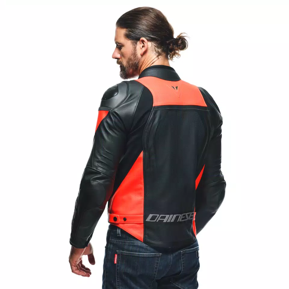 RACING 4 - MEN'S MOTORCYCLE PERFORATED LEATHER JACKET