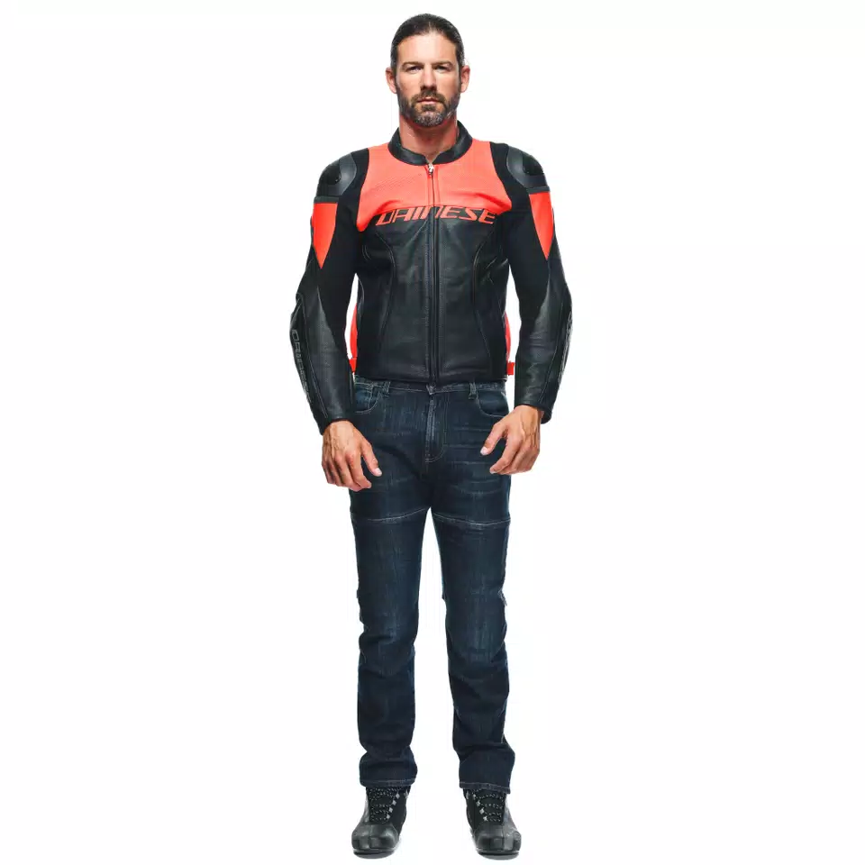 RACING 4 - MEN'S MOTORCYCLE PERFORATED LEATHER JACKET