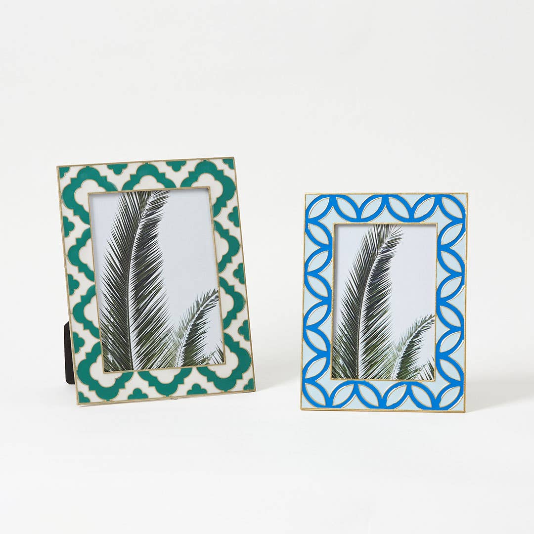 Enamel Geometric Frame - Green