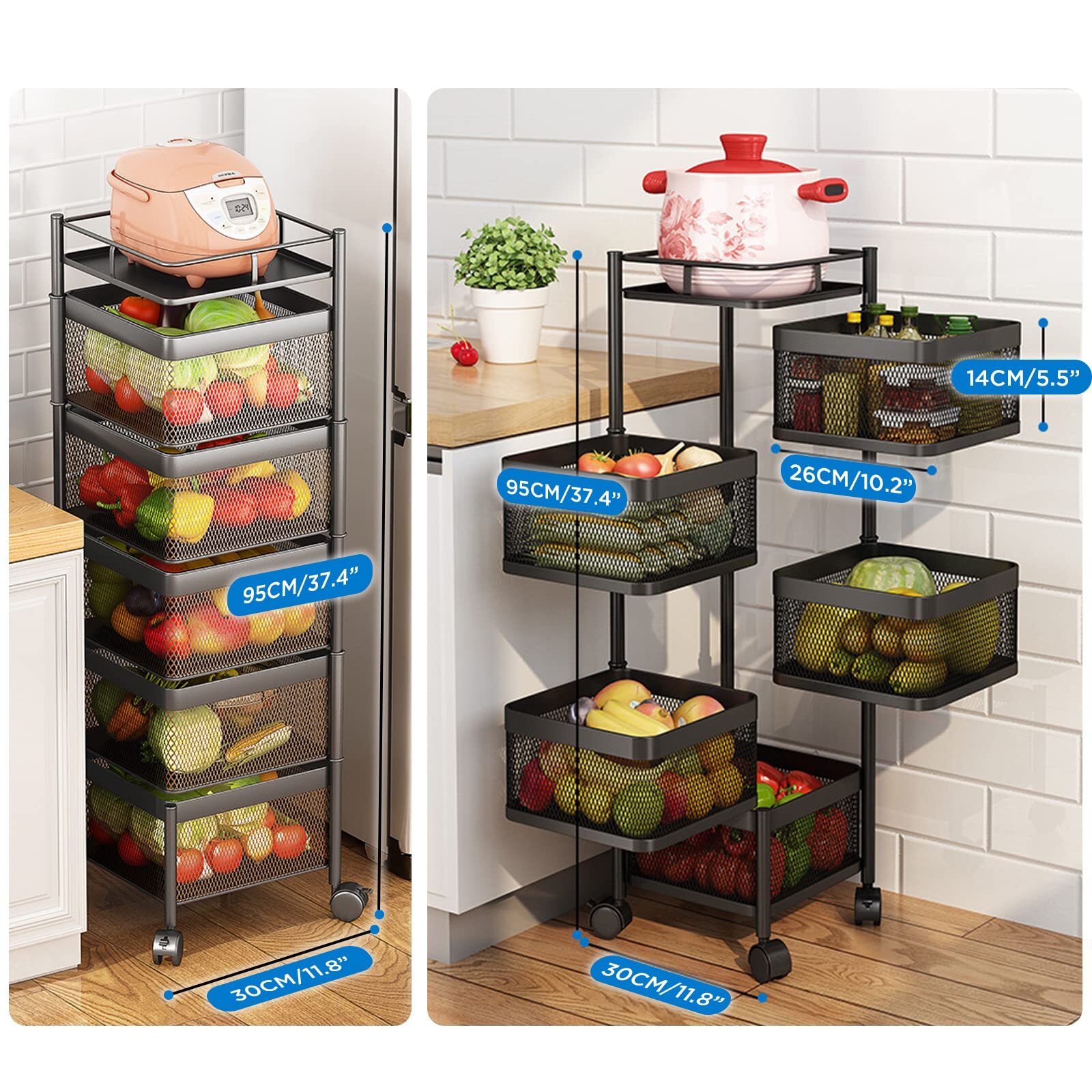 🍅Clearance Sale🥦Rotatable stainless steel storage rack💰