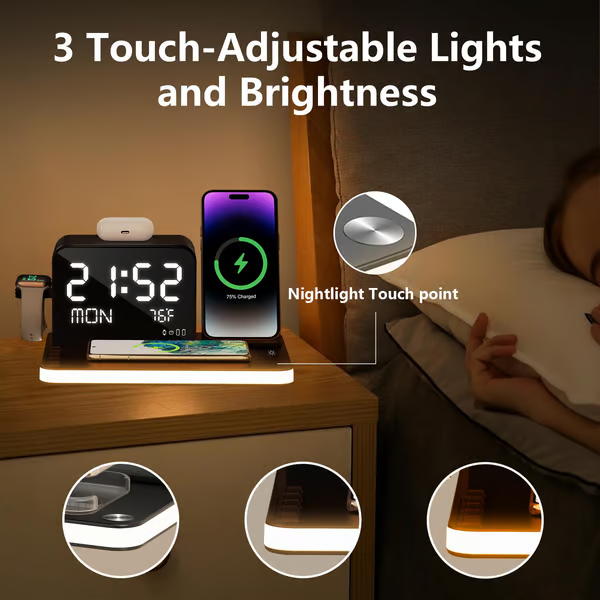 🔥Today's Specials🎉Wireless charger with clock and night light function (fast charging)⚡