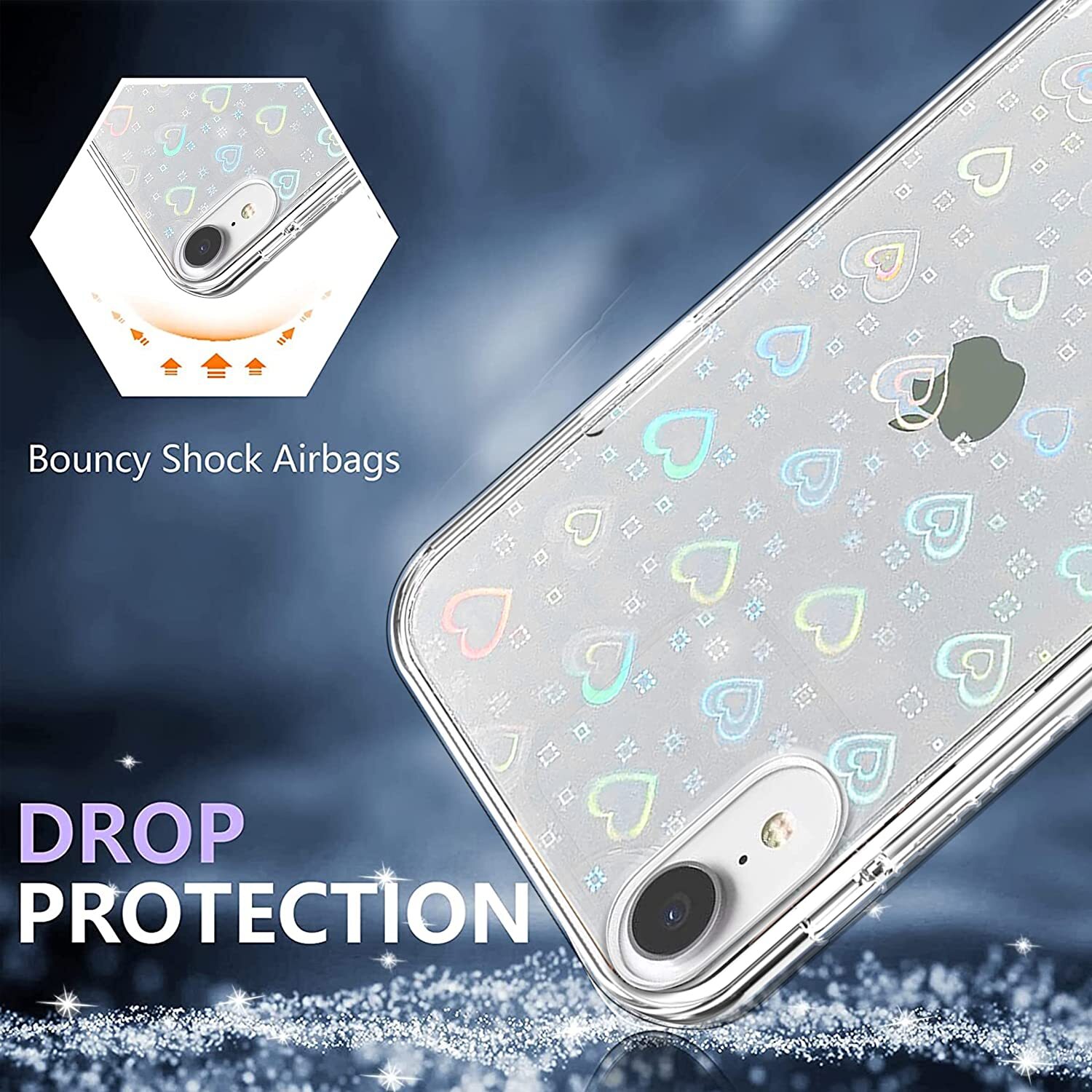 Clear Love Heart Case For iPhone