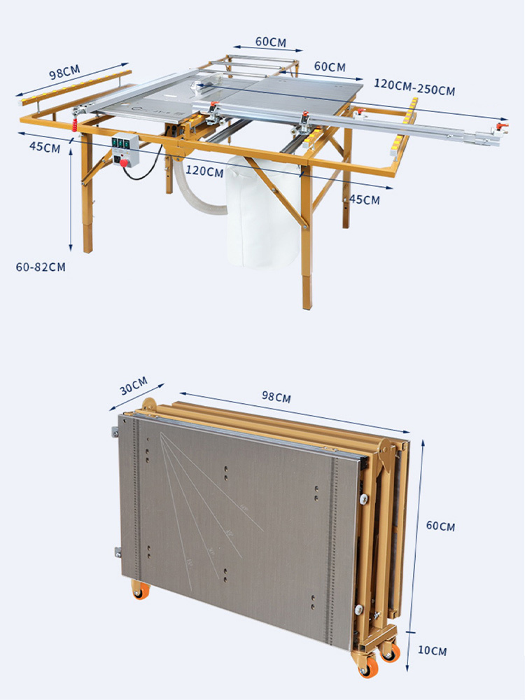 💥Offre spéciale d'été 2023 maintenant💥BLWJ100B - Scie circulaire pour le travail du bois, scie à table coulissante