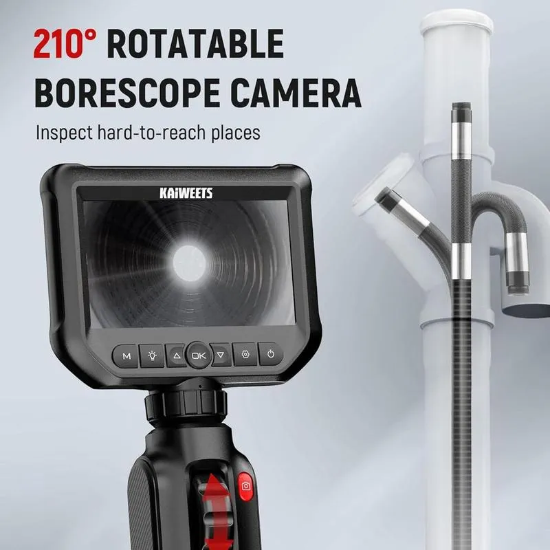 Industrial Endoscope Borescope Camera with 5FT Semi-Rigid Cable Detecting Tools (Buy 2 Freeshipping)