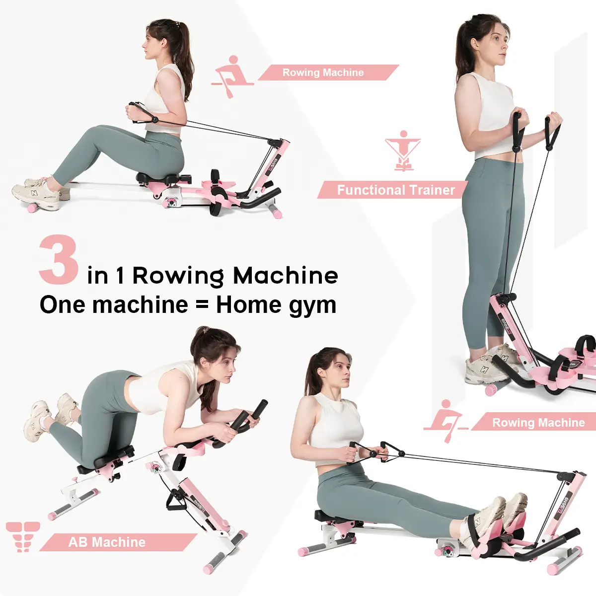 Tousains 3 in 1 Rowing Machine
