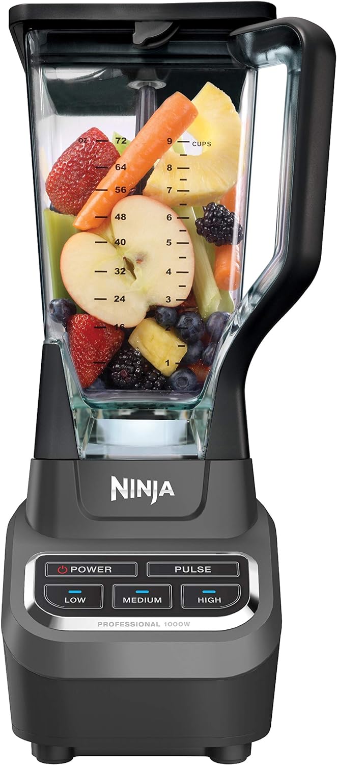 Ninja BL610 Professional 72 Oz Countertop Blender with 1000-Watt Base and Total Crushing Technology for-Smoothies, Ice and Frozen Fruit, Black