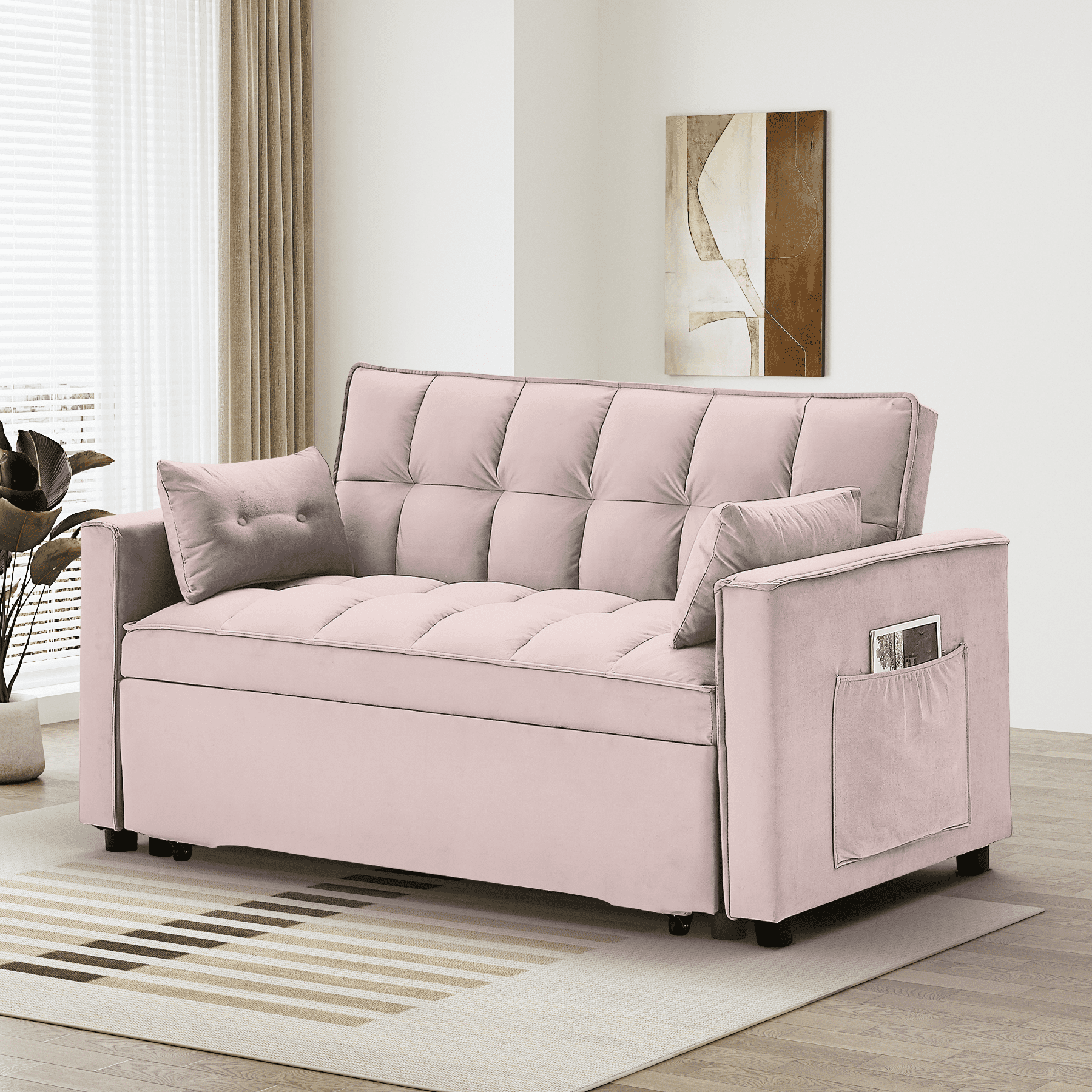 📢 New Year Sale✨Metal Twin 3 in 1 Convertible Sleeper Sofa Couch with Pullout Bed