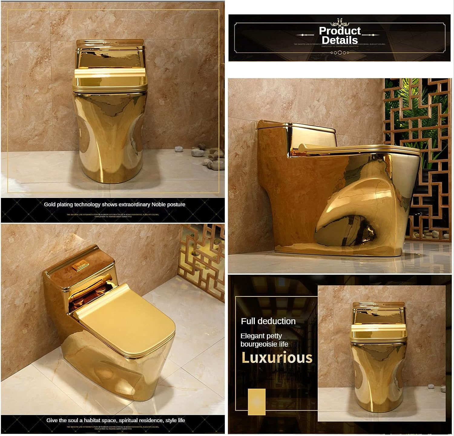 📣💥Super Discount🔥Gold Ceramic Toilet