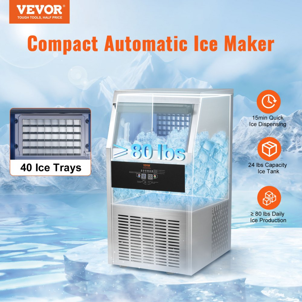 📣Big promotions🔥VEVOR 110V Commercial Ice Maker 80LBS/24H