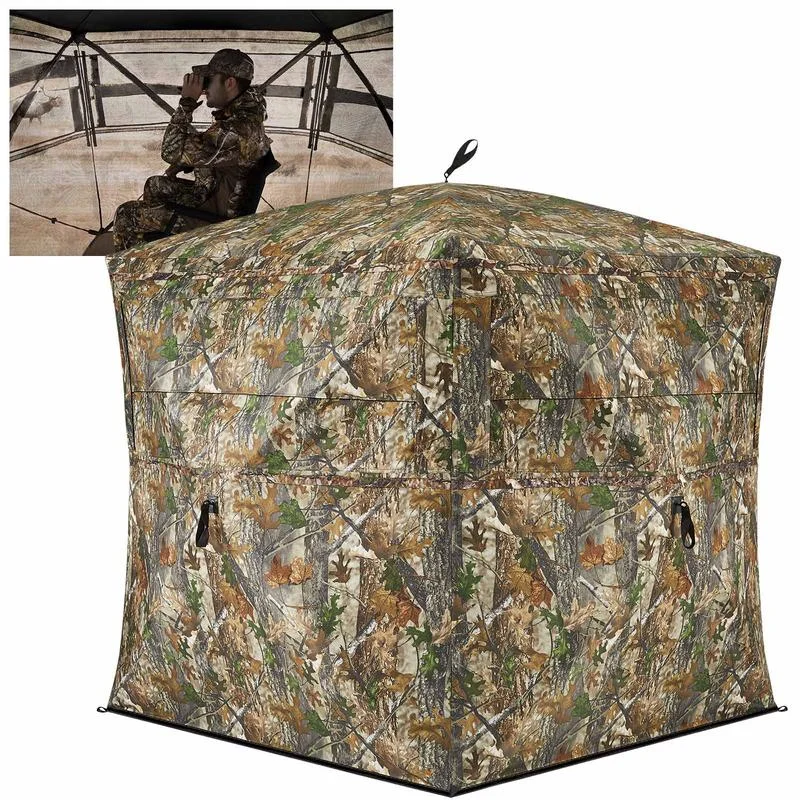📣Today's Specials🔥Hunting Blind See Through with Carrying Bag, 2-3 Person Pop Up Ground Blinds 270 Degree