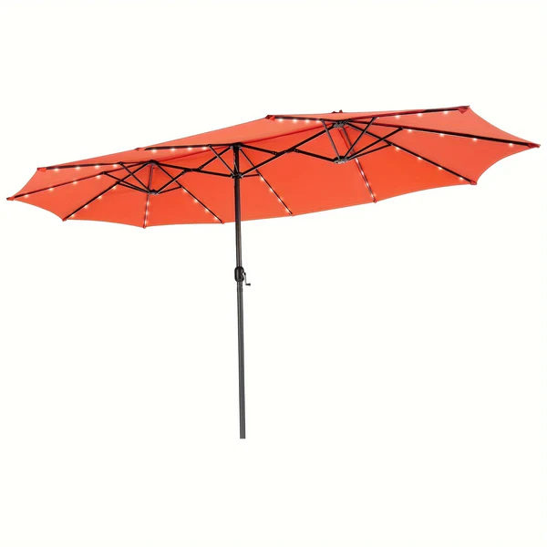🔥Last day 49% discount- Solar LED Patio Double-Sided Umbrella