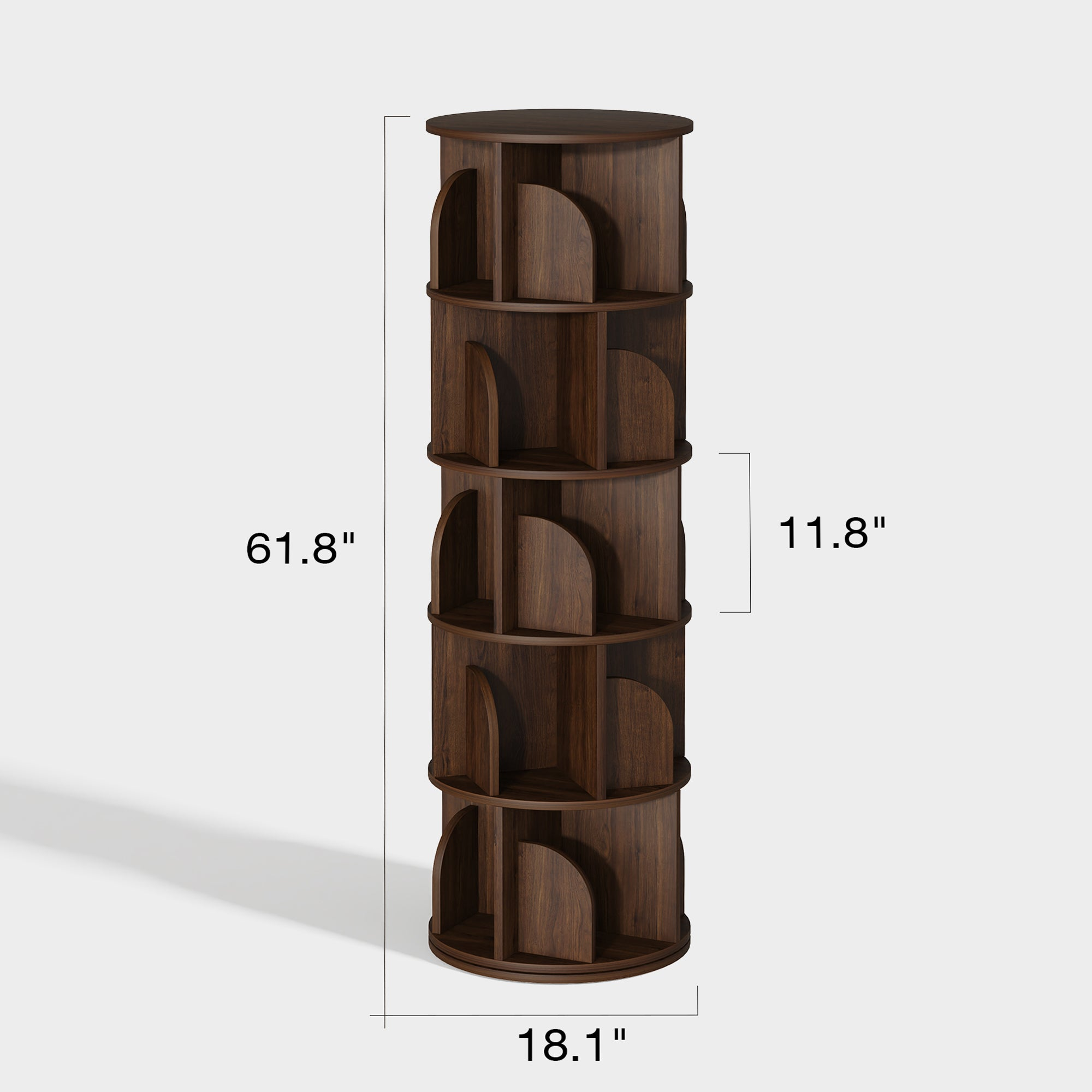 Yowos Rotating Bookshelf 360 Degree Storage Rack