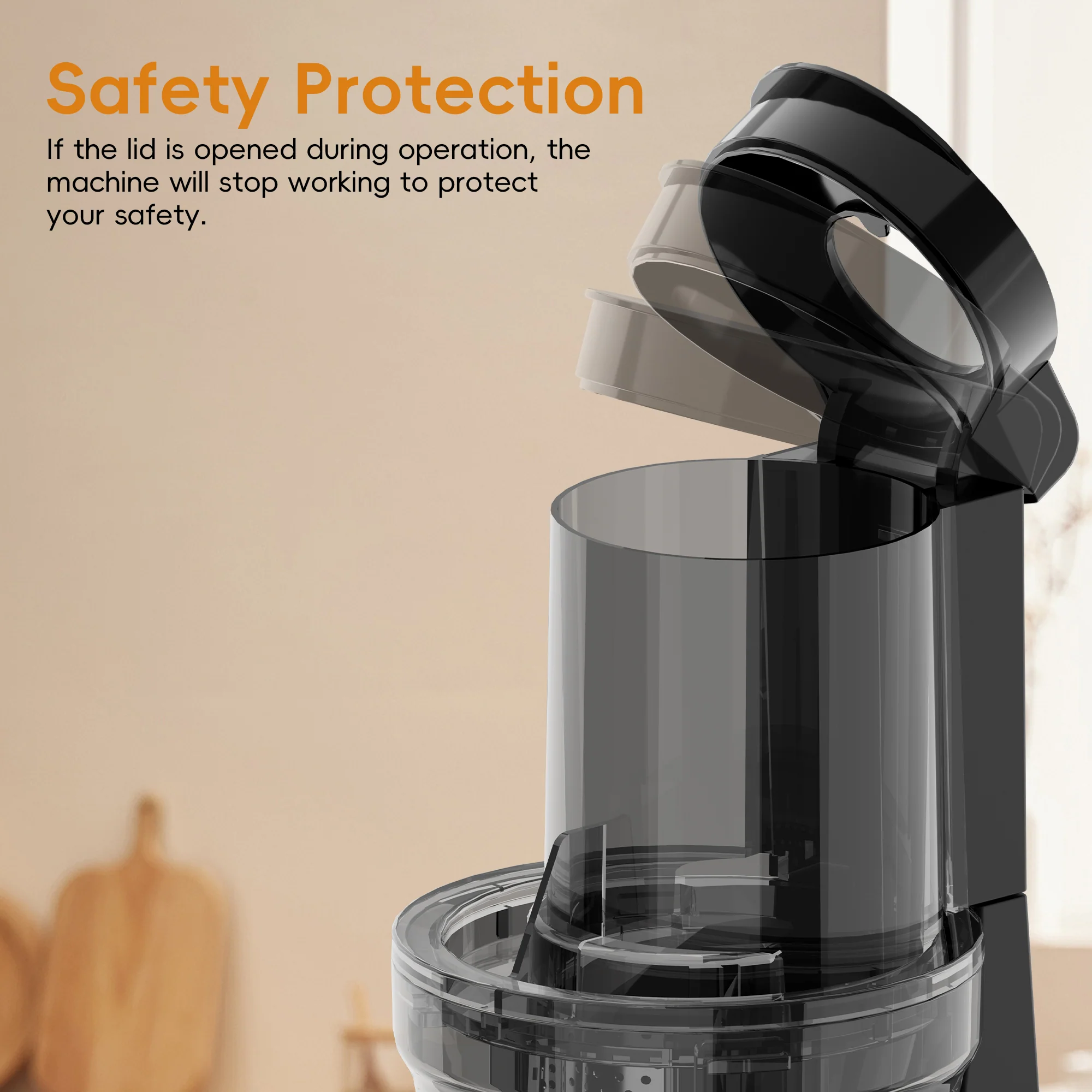 WHALL® Cold Press Juicer Machine with Touchscreen, Slow Masticating Machines with 3