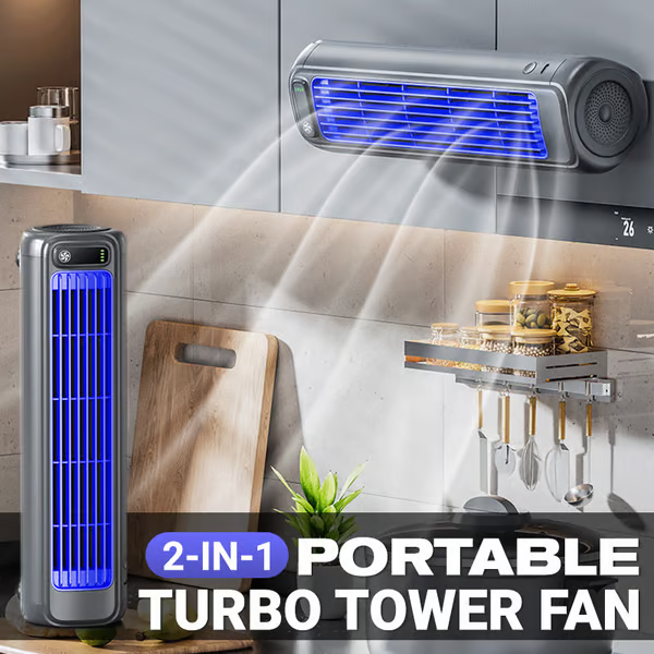 🌊2-in-1 Portable Turbo Tower Fan❄️