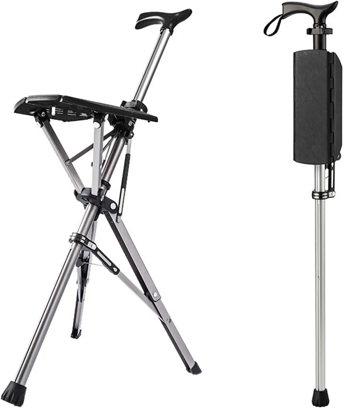 🎁💋Buy two free shipping 😍Multifunction Telescopic Folding Walking Aid Cane Chair